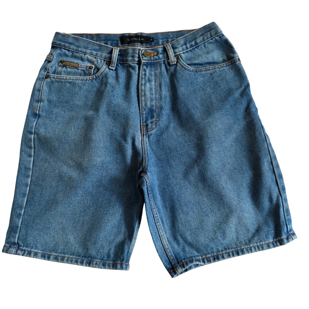 Calvin Klein Jeans Mens 32 Blue Denim Shorts High Rise 100% Cotton Vintage 90s